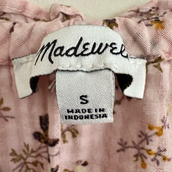 Madewell Sophia Top in Bouquet Floral Pink Women's Top Size‎ S - Picture 6 of 9